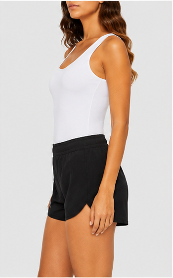 Short Deportivo Ligero con Cintura Elástica Negro