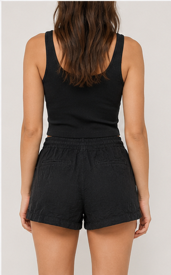 Short Negro con Cintura Elástica
