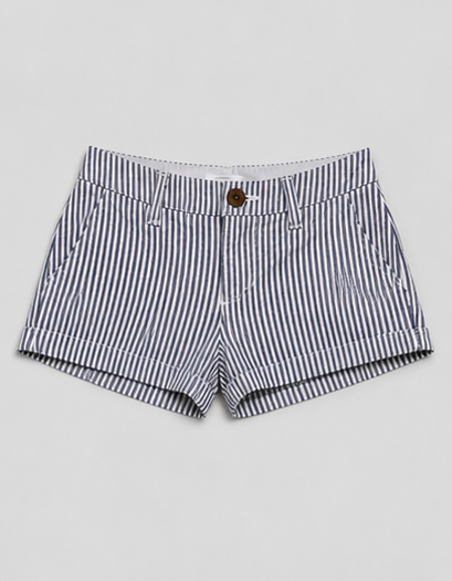 Short de rayas con dobladillo