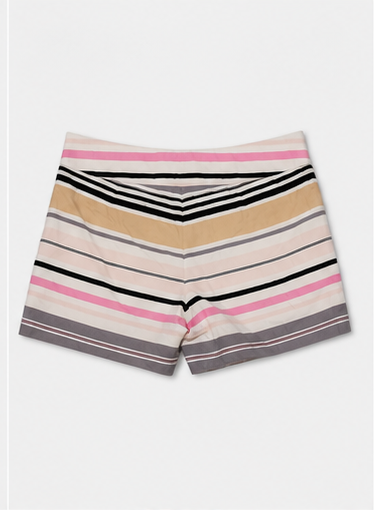 Short de Rayas Multicolor de Tiro Alto