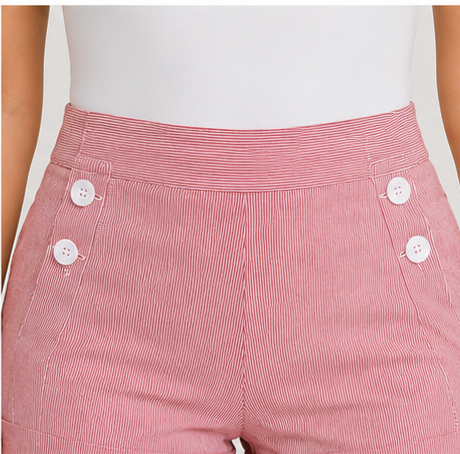 Short de Cintura Alta con Botones Decorativos