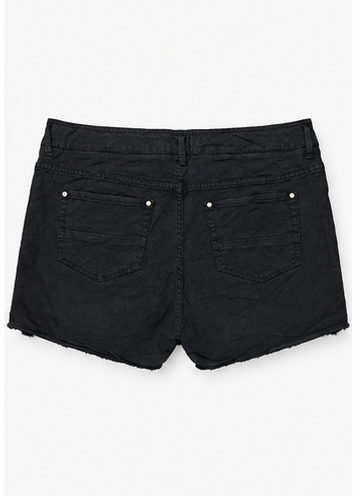 Short de Tiro Alto con Bolsillos Frontales Negro