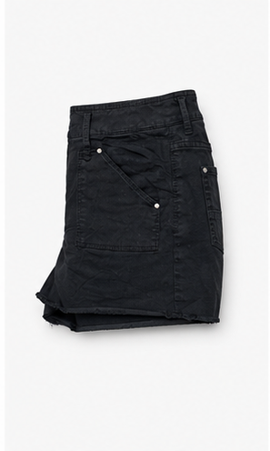 Short de Tiro Alto con Bolsillos Frontales Negro
