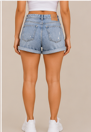 Short de Mezclilla de Tiro Alto para Mujer