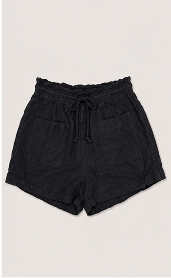 Short Casual de Tiro Alto con Pretina Elástica Negro