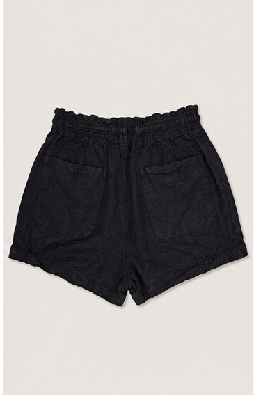 Short Casual de Tiro Alto con Pretina Elástica Negro