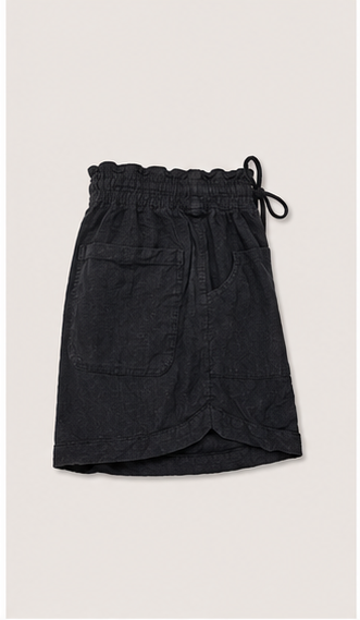 Short Casual de Tiro Alto con Pretina Elástica Negro