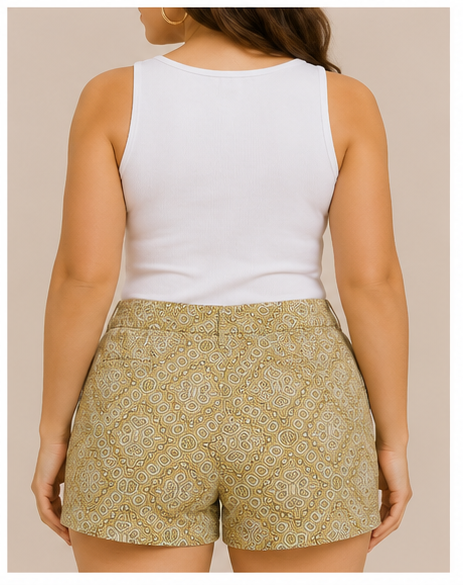 Short estampado de tiro medio