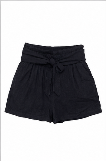Short de Tiro Alto con Lazo Ajustable Negro