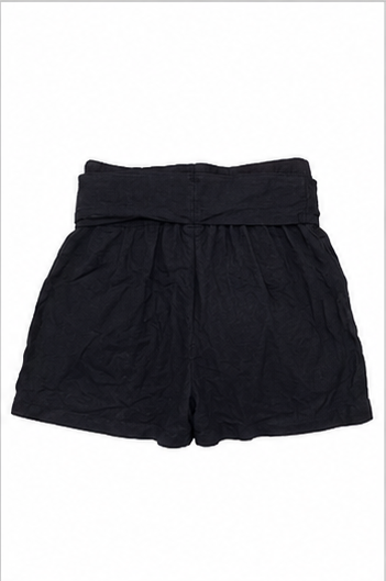Short de Tiro Alto con Lazo Ajustable Negro