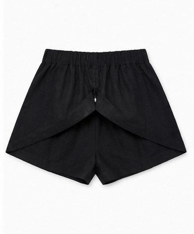 Short Casual de Tiro Alto con Cintura Elástica Negro