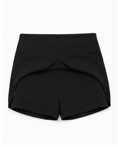 Short Falda de Tiro Alto con Aberturas Negro
