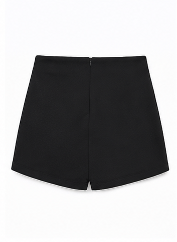 Short Falda de Tiro Alto con Aberturas Negro