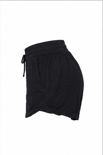 Short Casual de Tiro Alto con Cintura Elástica y Cordón Negro