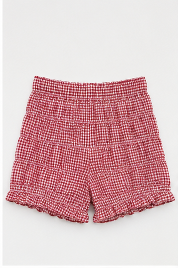 Short de Cuadros Vichy con Cintura Elástica