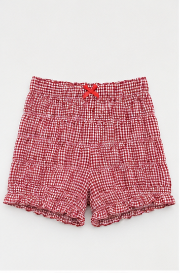 Short de Cuadros Vichy con Cintura Elástica
