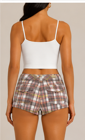 Short de Cuadros de Tiro Medio con Diseño Clásico