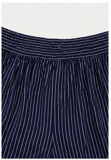 Short de Rayas con Cintura Elástica y Bolsillos Laterales