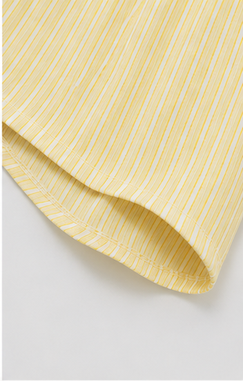 Short de Tiro Alto a Rayas con Cintura Elástica Amarillo Pastel