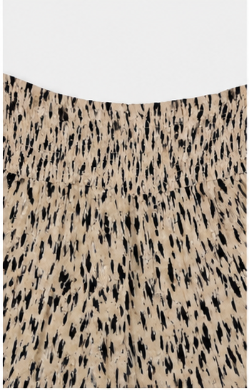 Short Animal Print con Cintura Elástica y Pompones Decorativos