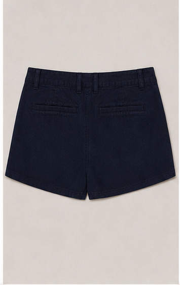 Short Azul Marino de Corte Clásico