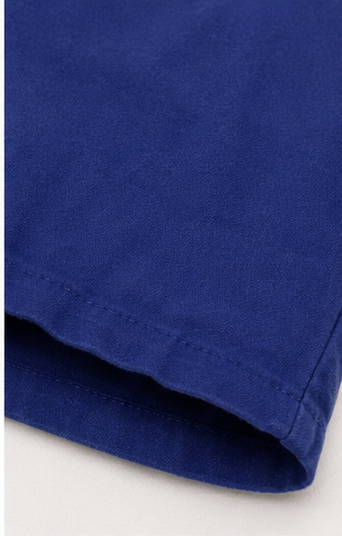 Short de Tiro Alto con Botones Decorativos Azul Rey