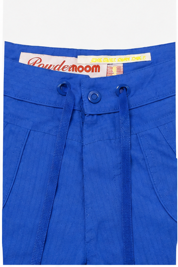 Short Azul Rey con Cintura Alta y Cordón Ajustable