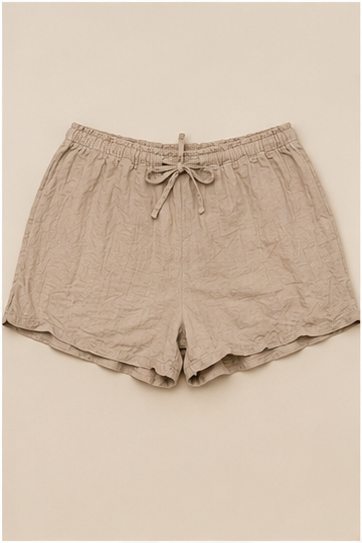 Short Beige Texturizado con Cordón Ajustable