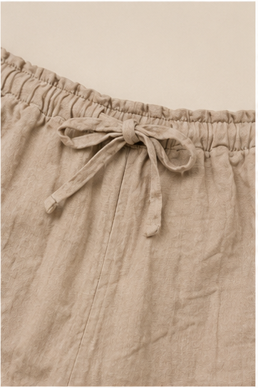 Short Beige Texturizado con Cordón Ajustable