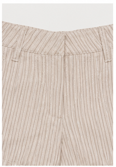 Short de Rayas de Tiro Alto con Bolsillos Laterales