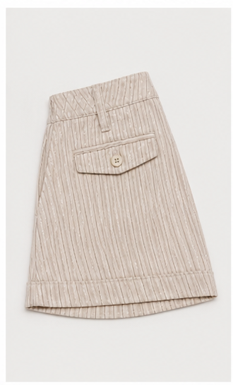 Short de Rayas de Tiro Alto con Bolsillos Laterales