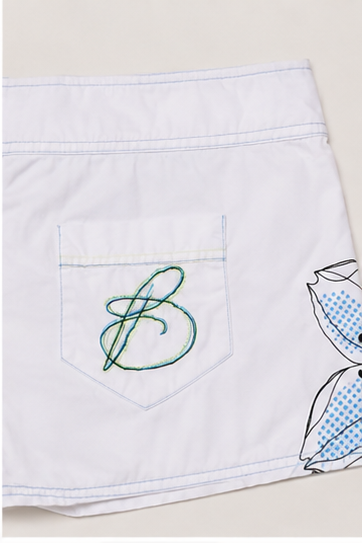 Short Blanco con Estampado Floral