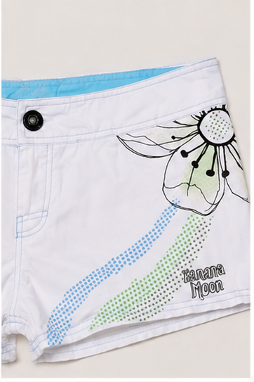 Short Blanco con Estampado Floral