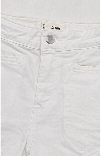 Short de Mezclilla Blanco de Tiro Alto