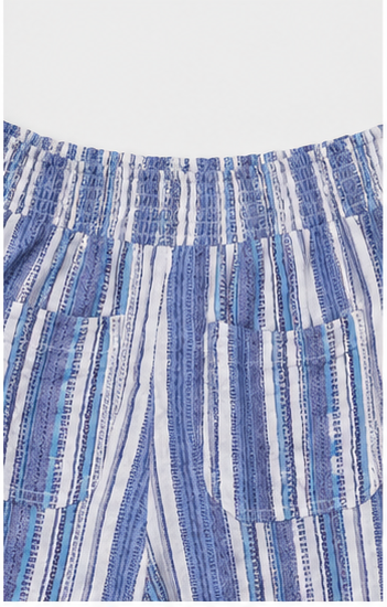 Short de Rayas con Cintura Elástica de Tiro Alto