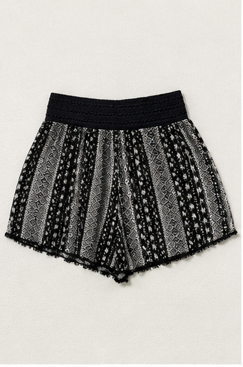 Short Boho Estampado con Cintura Elástica