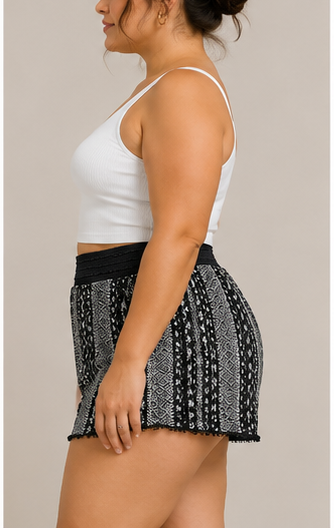 Short Boho Estampado con Cintura Elástica