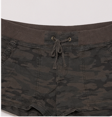 Short Camuflaje Casual para Mujer con Cintura Ajustable