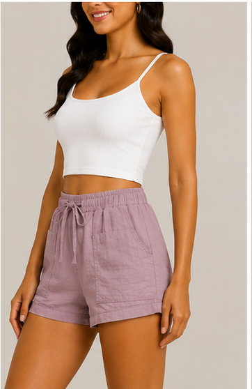 Short Casual de Tiro Alto con Cordón Ajustable