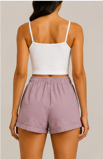 Short Casual de Tiro Alto con Cordón Ajustable
