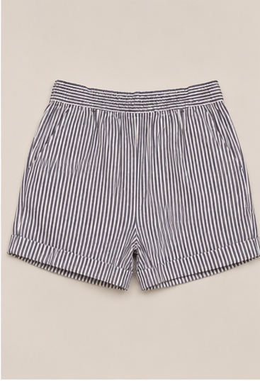 Short Casual a Rayas con Cintura Elástica