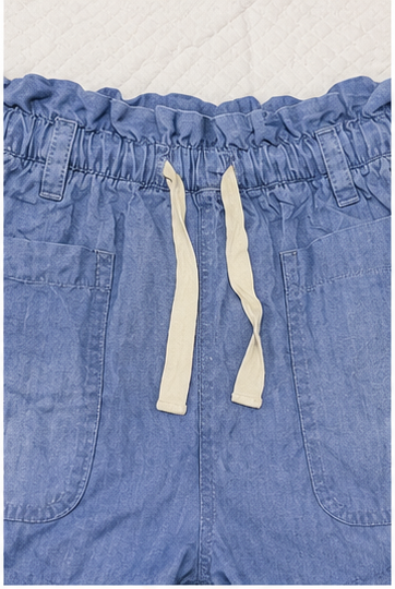 Short de Tiro Alto con Cintura Elástica y Cordón Ajustable