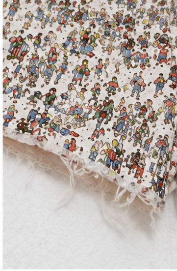 Short de mezclilla estampado