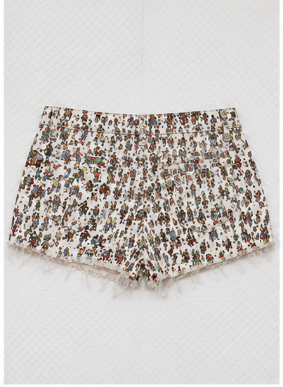 Short de mezclilla estampado