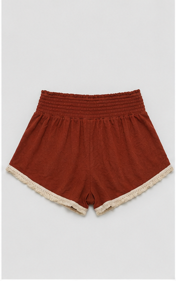 Short Casual con Cintura Elástica y Cordón – Terracota