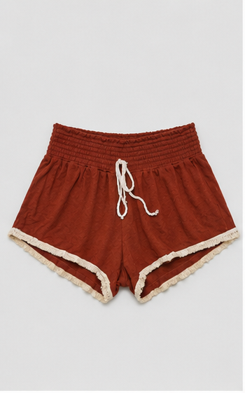 Short Casual con Cintura Elástica y Cordón – Terracota