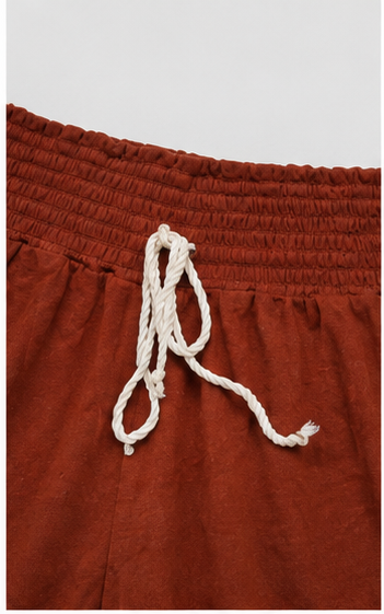 Short Casual con Cintura Elástica y Cordón – Terracota