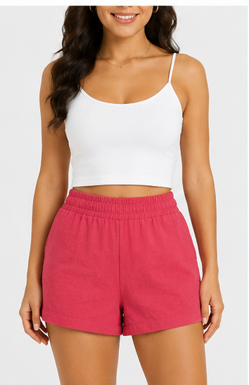 Short Coral con Cintura Elástica