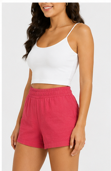 Short Coral con Cintura Elástica