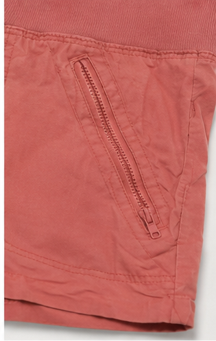 Short Casual de Tiro Alto con Cintura Elástica Coral